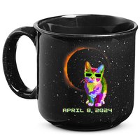 Solar Eclipse Cat Wearing Solar Eclipse Glasses 15oz Campfire Ceramic Mug