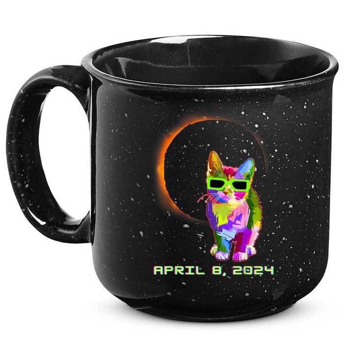 Solar Eclipse Cat Wearing Solar Eclipse Glasses 15oz Campfire Ceramic Mug