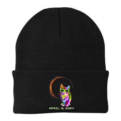 Solar Eclipse Cat Wearing Solar Eclipse Glasses Beanie