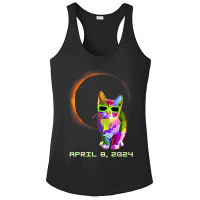 Solar Eclipse Cat Wearing Solar Eclipse Glasses Ladies PosiCharge Competitor Racerback Tank