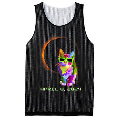 Solar Eclipse Cat Wearing Solar Eclipse Glasses Mesh Reversible Basketball Jersey Tank