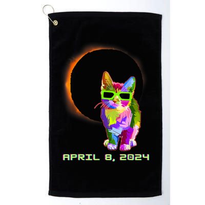 Solar Eclipse Cat Wearing Solar Eclipse Glasses Golf Towel