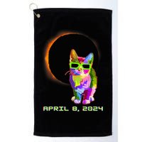 Solar Eclipse Cat Wearing Solar Eclipse Glasses Golf Towel