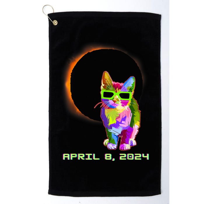 Solar Eclipse Cat Wearing Solar Eclipse Glasses Golf Towel