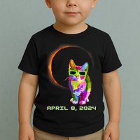 Solar Eclipse Cat Wearing Solar Eclipse Glasses Toddler T-Shirt