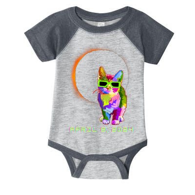 Solar Eclipse Cat Wearing Solar Eclipse Glasses Infant Baby Jersey Bodysuit