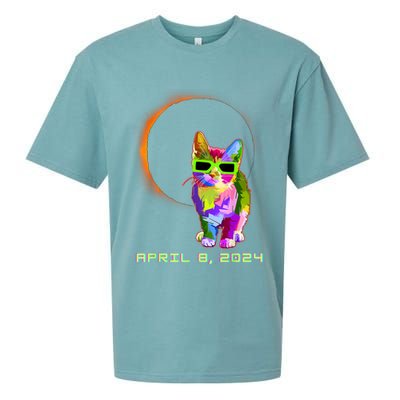 Solar Eclipse Cat Wearing Solar Eclipse Glasses Sueded Cloud Jersey T-Shirt