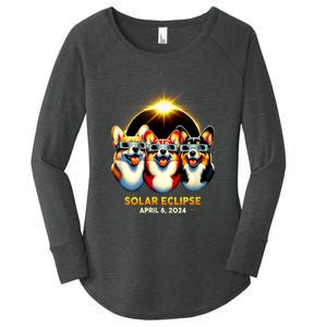 Solar Eclipse Corgi Wearing Glasses April 8 2024 Totality Women's Perfect Tri Tunic Long Sleeve Shirt