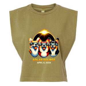 Solar Eclipse Corgi Wearing Glasses April 8 2024 Totality Garment-Dyed Women's Muscle Tee