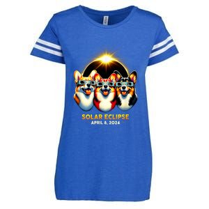 Solar Eclipse Corgi Wearing Glasses April 8 2024 Totality Enza Ladies Jersey Football T-Shirt