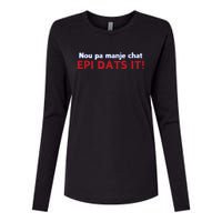 Springfield Eating Cats Haitian Creole Epi Dats It Womens Cotton Relaxed Long Sleeve T-Shirt