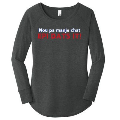 Springfield Eating Cats Haitian Creole Epi Dats It Women's Perfect Tri Tunic Long Sleeve Shirt