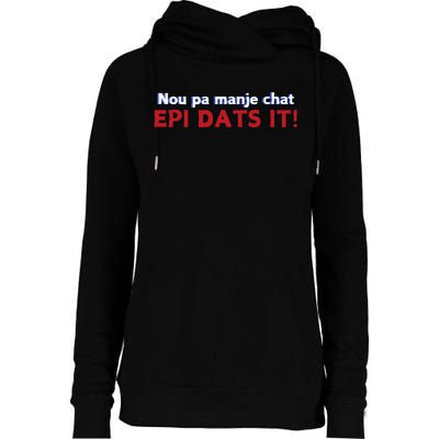 Springfield Eating Cats Haitian Creole Epi Dats It Womens Funnel Neck Pullover Hood