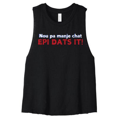 Springfield Eating Cats Haitian Creole Epi Dats It Women's Racerback Cropped Tank