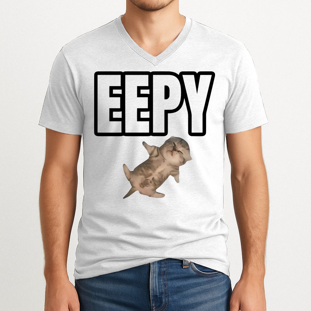 Sillystudio Eepy Cat V-Neck T-Shirt