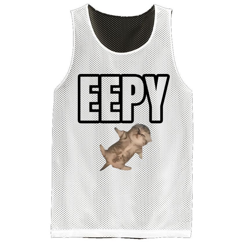 Sillystudio Eepy Cat Mesh Reversible Basketball Jersey Tank