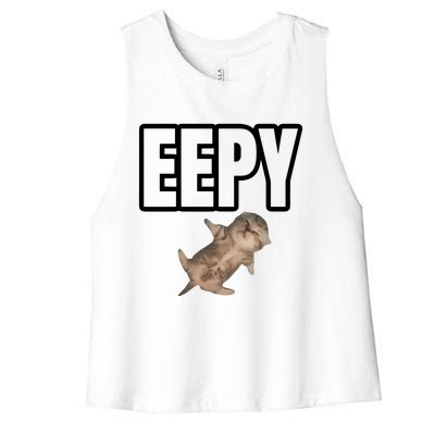 Sillystudio Eepy Cat Women's Racerback Cropped Tank