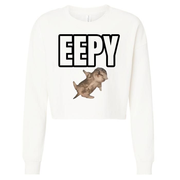 Sillystudio Eepy Cat Cropped Pullover Crew