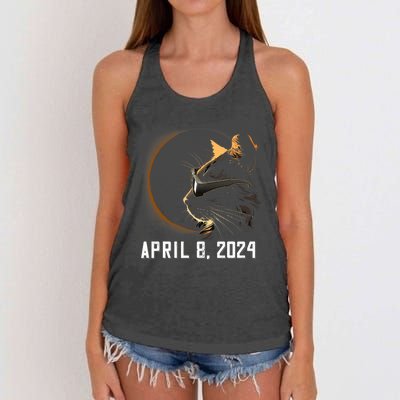 Solar Eclipse Cat Solar Eclipse Glasses Cat Women's Knotted Racerback Tank