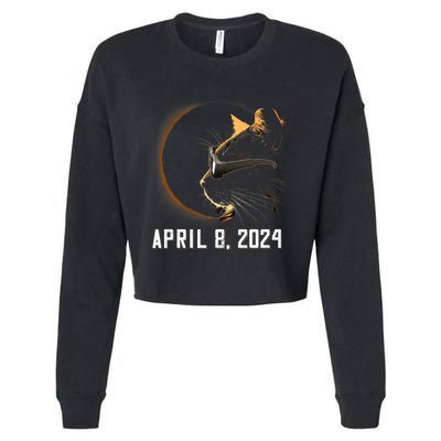 Solar Eclipse Cat Solar Eclipse Glasses Cat Cropped Pullover Crew