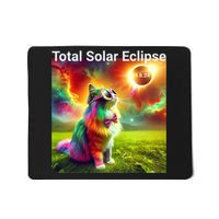 Solar Eclipse Cat Wearing Solar Eclipse Glasses 2024 Mousepad