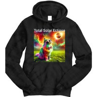 Solar Eclipse Cat Wearing Solar Eclipse Glasses 2024 Tie Dye Hoodie