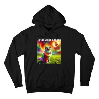 Solar Eclipse Cat Wearing Solar Eclipse Glasses 2024 Tall Hoodie