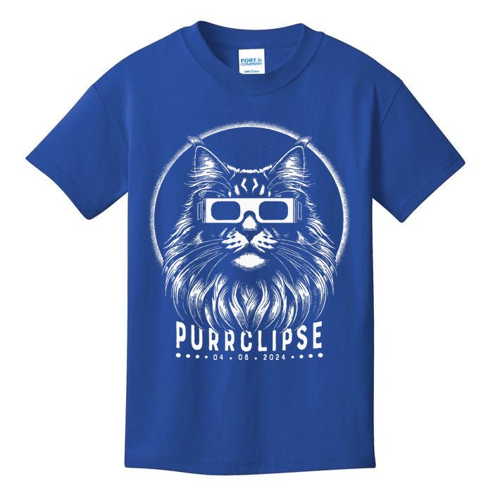 Solar Eclipse Cat With Glasses Purrclipse Date Kids T-Shirt