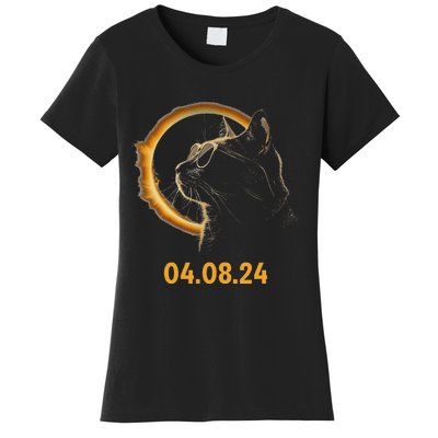 Solar Eclipse Cat Solar Eclipse Glasses Cat Funny Women's T-Shirt