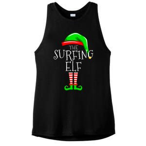 Surfing Elf Christmas Family Matching Ladies PosiCharge Tri-Blend Wicking Tank