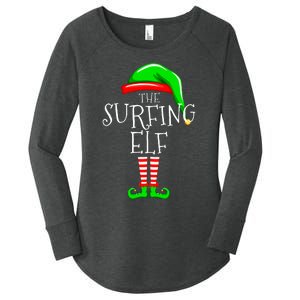 Surfing Elf Christmas Family Matching Women's Perfect Tri Tunic Long Sleeve Shirt