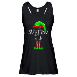 Surfing Elf Christmas Family Matching Ladies Essential Flowy Tank