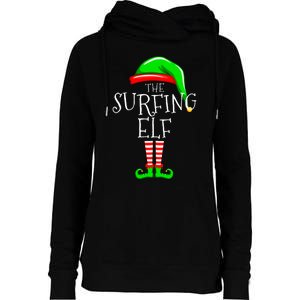 Surfing Elf Christmas Family Matching Womens Funnel Neck Pullover Hood