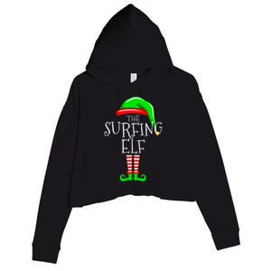 Surfing Elf Christmas Family Matching Crop Fleece Hoodie