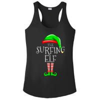 Surfing Elf Christmas Family Matching Ladies PosiCharge Competitor Racerback Tank