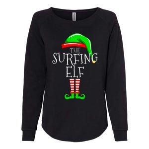 Surfing Elf Christmas Family Matching Womens California Wash Sweatshirt