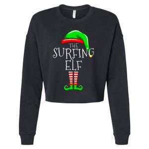 Surfing Elf Christmas Family Matching Cropped Pullover Crew