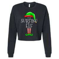 Surfing Elf Christmas Family Matching Cropped Pullover Crew