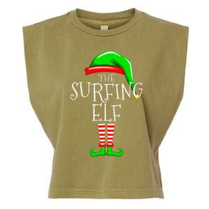 Surfing Elf Christmas Family Matching Garment-Dyed Women's Muscle Tee