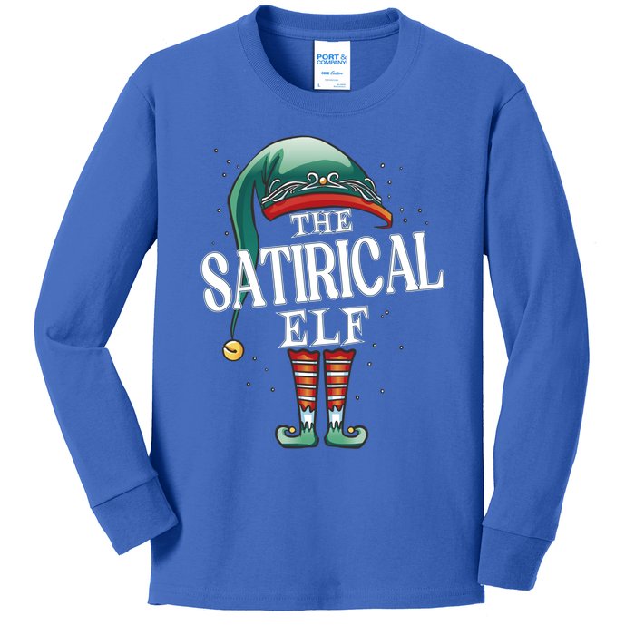 Satirical Elf Christmas Group Xmas Pajama Party Cute Gift Kids Long Sleeve Shirt