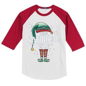 Satirical Elf Christmas Group Xmas Pajama Party Cute Gift Kids Colorblock Raglan Jersey