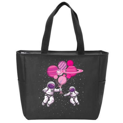 Space Exploration Cosmonaut Spaceman Alien Spaceship Zip Tote Bag