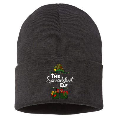 Spreadsheet Elf Christmas Tee Accountant Bookkeeper CPA Data Sustainable Knit Beanie