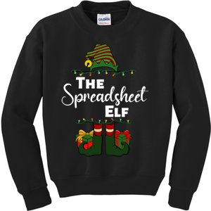 Spreadsheet Elf Christmas Tee Accountant Bookkeeper CPA Data Kids Sweatshirt