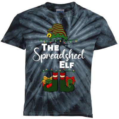 Spreadsheet Elf Christmas Tee Accountant Bookkeeper CPA Data Kids Tie-Dye T-Shirt