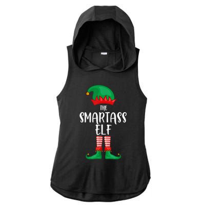 Smartass Elf Christmas Party Matching Family Group Pajama Ladies PosiCharge Tri-Blend Wicking Draft Hoodie Tank