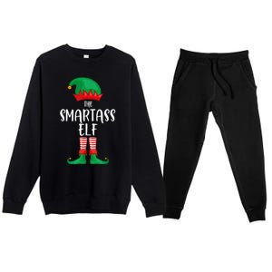 Smartass Elf Christmas Party Matching Family Group Pajama Premium Crewneck Sweatsuit Set