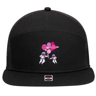 Space Exploration Cosmonaut SpaceMan Alien Spaceship 7 Panel Mesh Trucker Snapback Hat