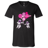 Space Exploration Cosmonaut SpaceMan Alien Spaceship V-Neck T-Shirt