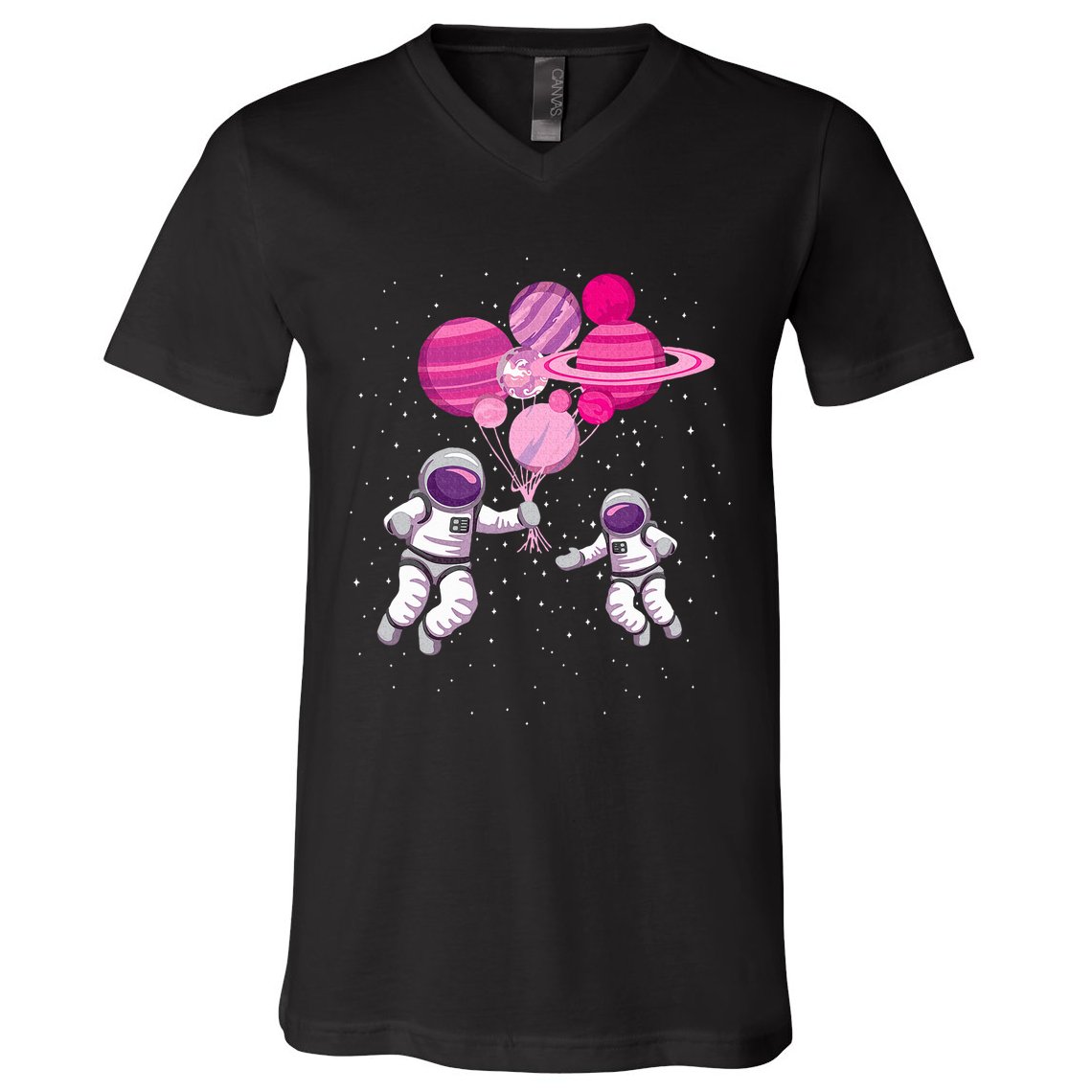 Space Exploration Cosmonaut SpaceMan Alien Spaceship V-Neck T-Shirt